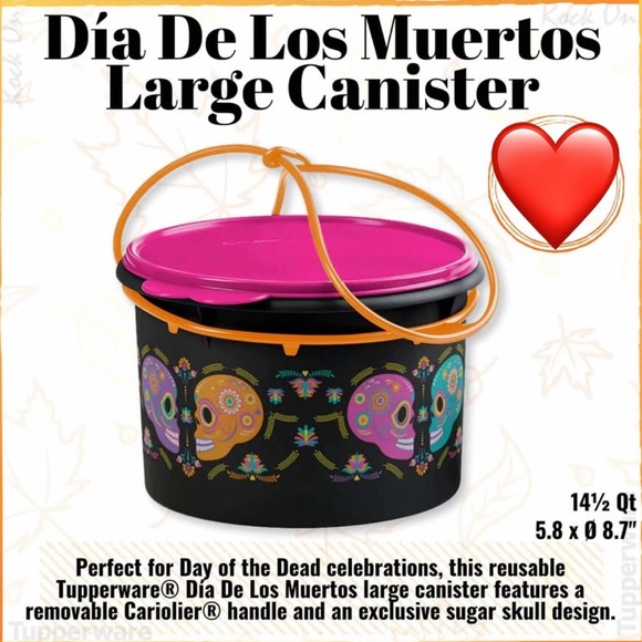 Tupperware Other - Tupperware Dia de los Muertos Canister with Carolier Handle